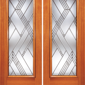 Solid Wood Full Panel Beveled Glass Entrance Door