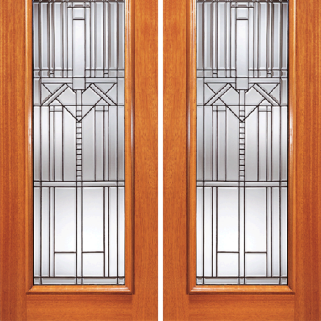 Solid Wood Full Panel Beveled Glass Entrance Door - Wood Doors Toronto