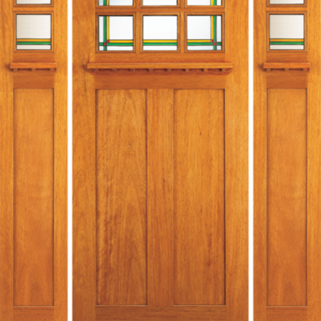 Solid Core Mahogany Entrance Double Door Art - Wood Doors Toronto