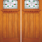 Solid Mahogany Front Entry Door Stain Glass